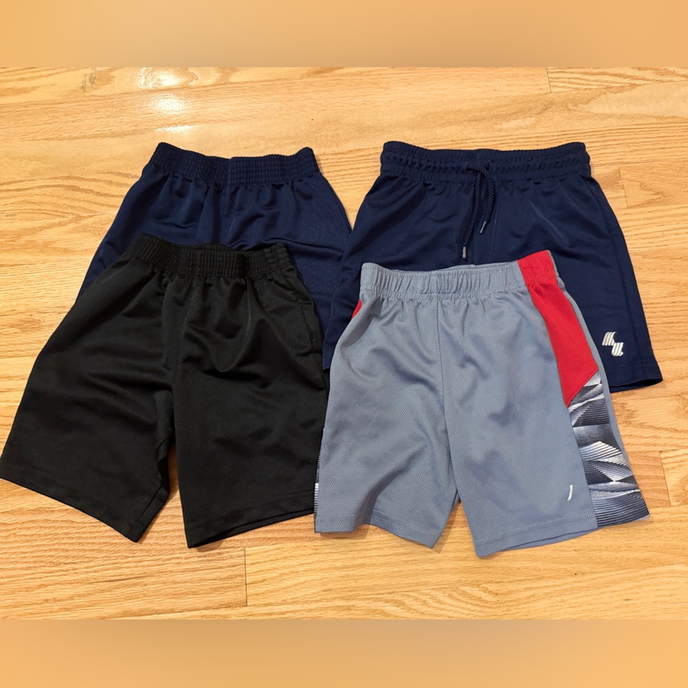 4 Pairs Kids Shorts Set - Black, Navy, Gray, Red